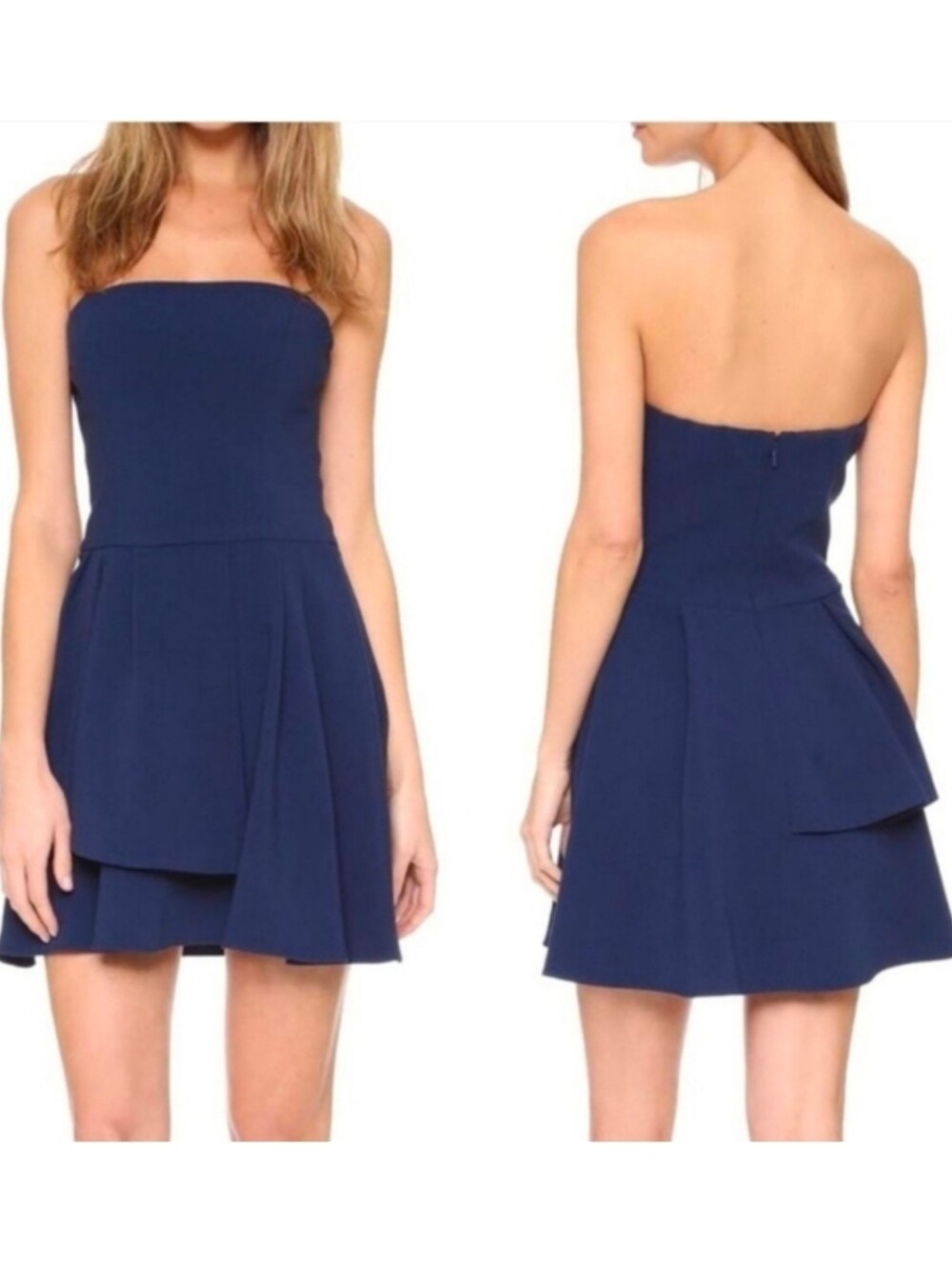 Black Halo Rydell Navy Mini Fit & Flare Dress